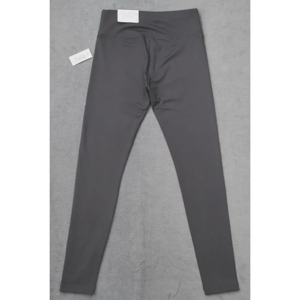 Justice Active Leggings Kids Size L 12/14 Black New High Waist 4-Way Stretch